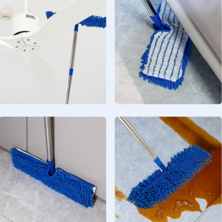 Dual Side Microfiber Flip Mop with Adjustable Handle, Wet and Dry Floor Cleaner for Hardwood and Tile Surfaces
