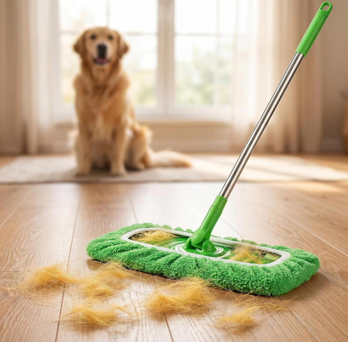 Washable Microfiber Mop Pad Refills for Flat Floor Mops, Reusable Cleaning Cloths for Pet Hair and Dust Removal