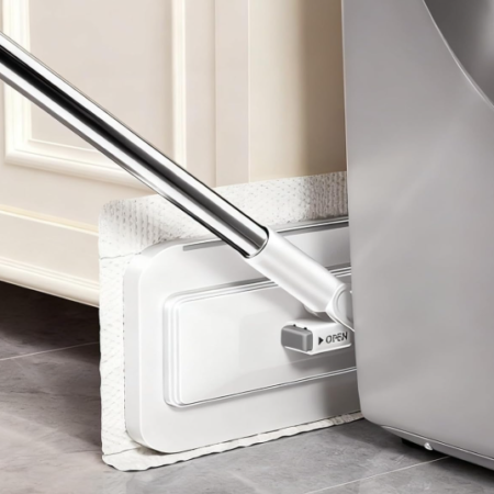 Mini Flat Mop with Touch Free Cloth Press System, Wet and Dry Cleaning Tool for Floors, Walls and Corners