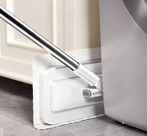Mini Flat Mop with Touch Free Cloth Press System, Wet and Dry Cleaning Tool for Floors, Walls and Corners