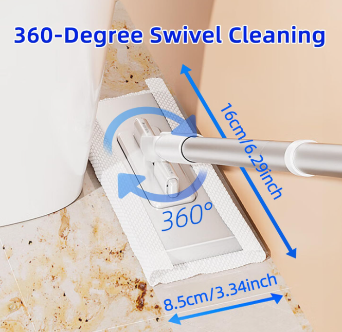Mini Flat Mop with Touch Free Cloth Press System, Wet and Dry Cleaning Tool for Floors, Walls and Corners - Image 2