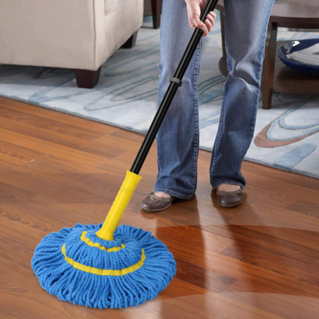 Self Wringer Microfiber Twist Mop for Floor Cleaning, Easy Press Design for Home and Commercial Use