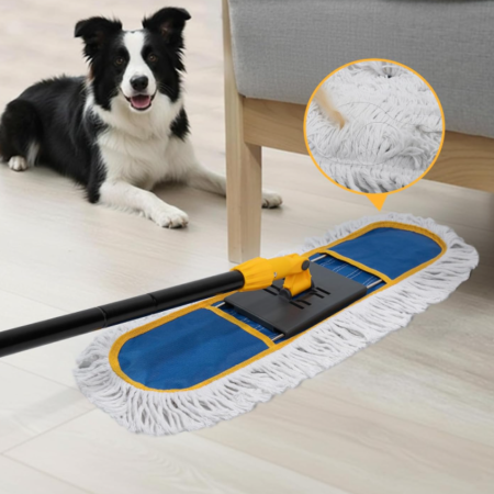 Heavy Duty Dust Mop with Washable Pads, Floor Sweeper for Removing Dust, Pet Hair and Debris on Multiple Surfaces