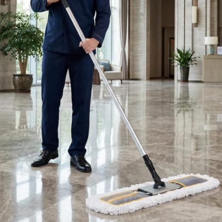 Commercial Heavy Duty Dust Mop with Microfiber Pads, Wet and Dry Floor Sweeper for Home and Business Cleaning